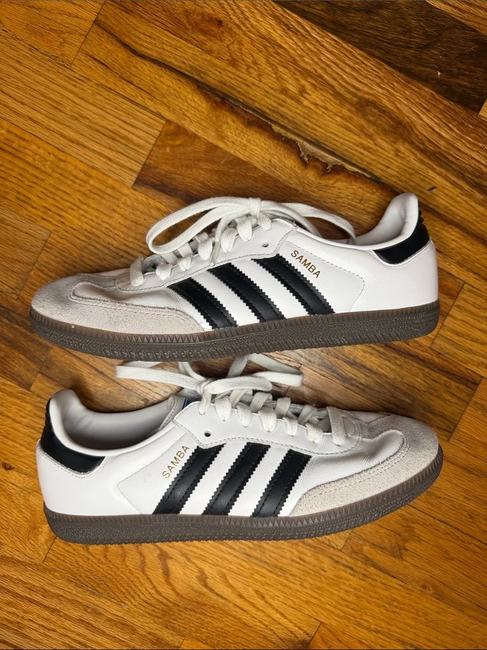 adidas Originals Samba White Black Retro Leather Sneakers